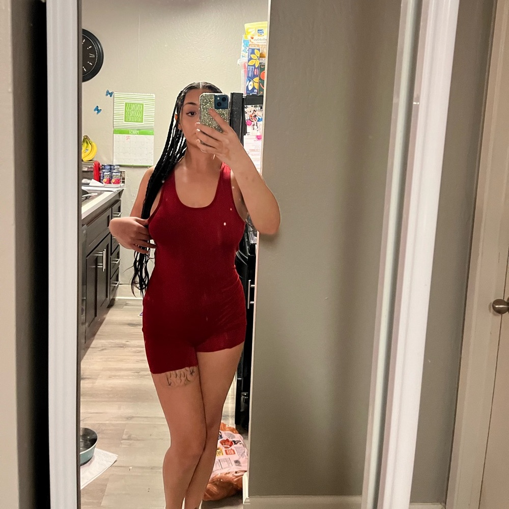Maroon / burgundy romper